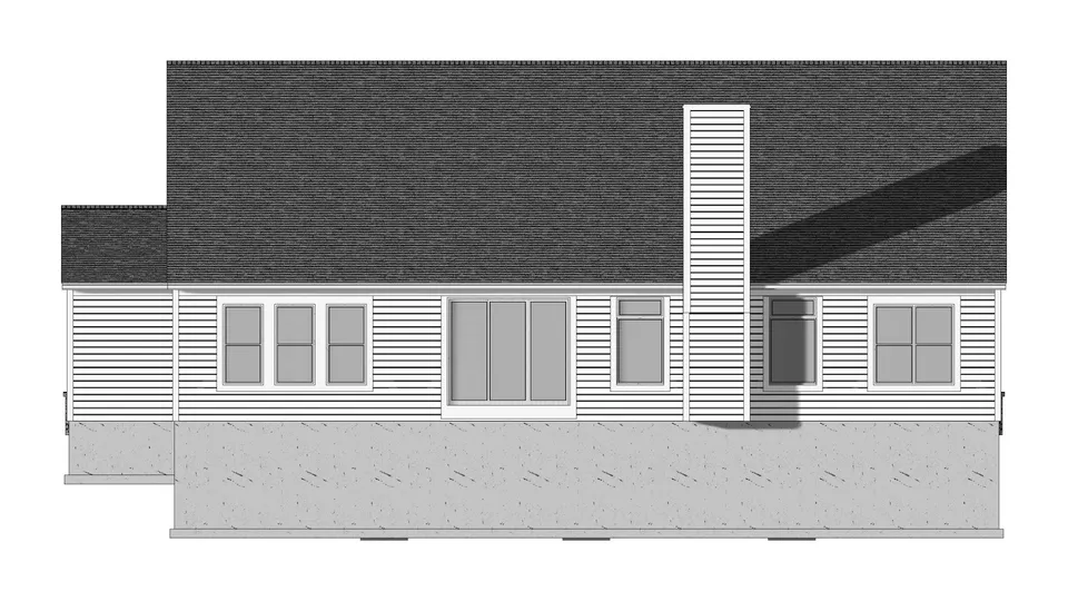 The Lakeside house plan, exterior view 3
